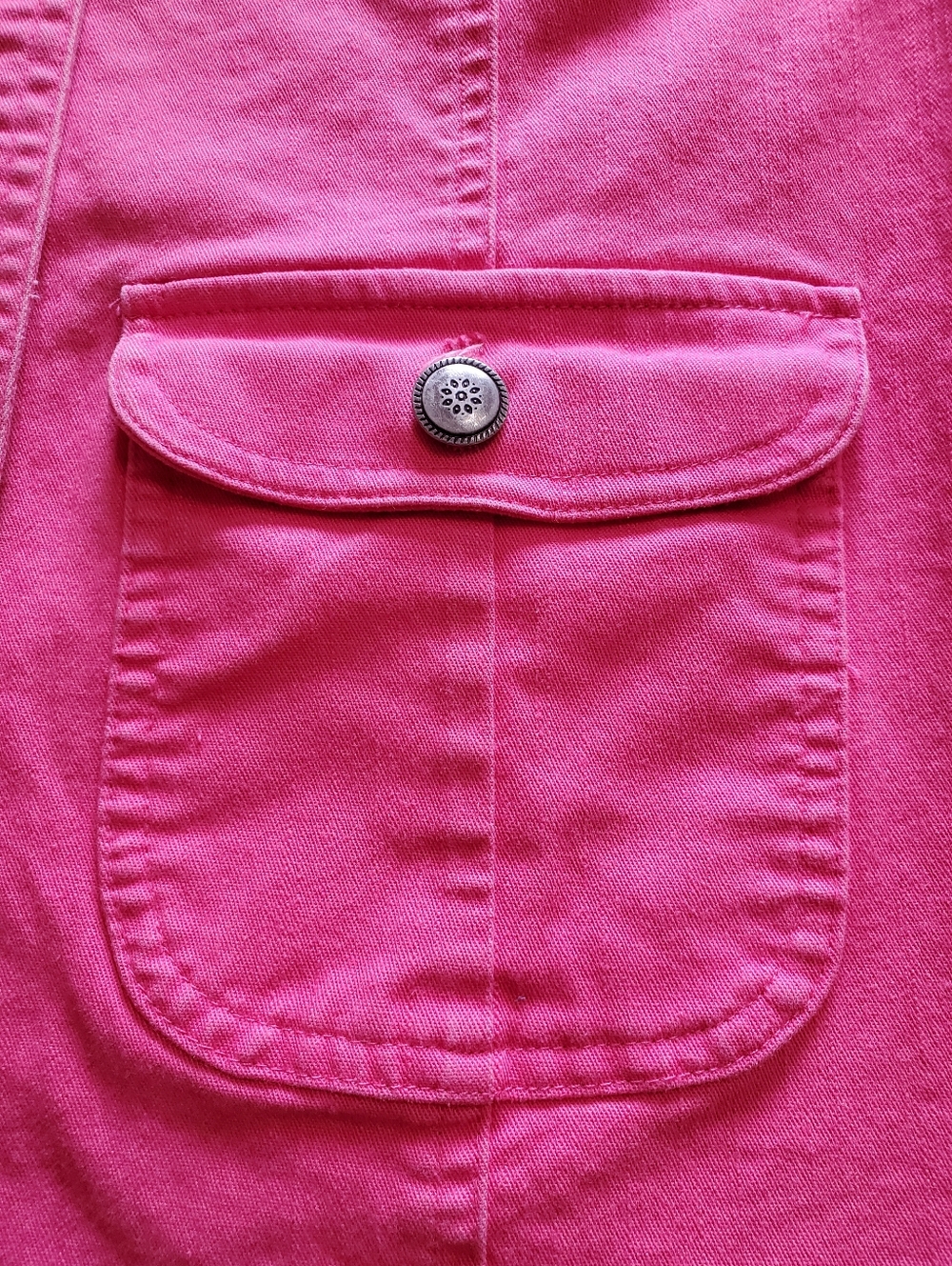 Christopher & Banks Hot Pink Denim Utility Vest - Picture 4 of 8